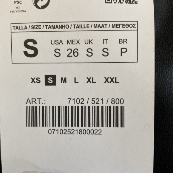 NWT. Zara Black Faux Leather High-Waisted Leggings. Size S. - Picture 9 of 13